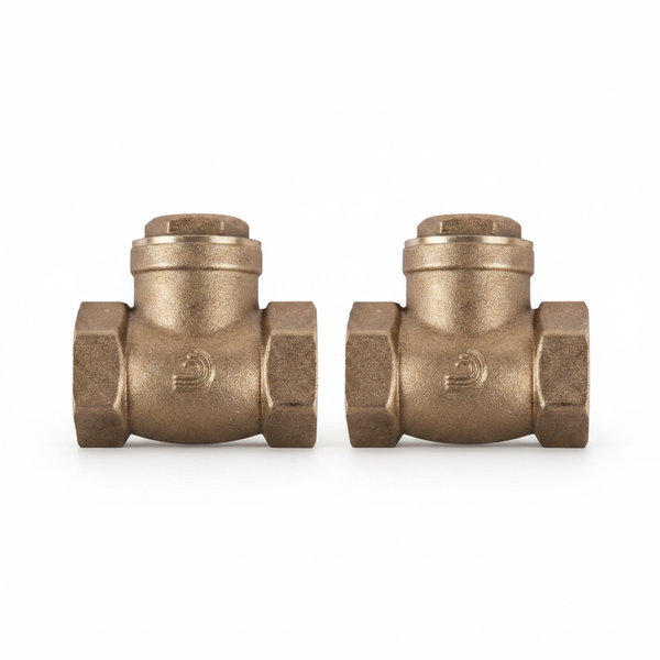 Torrenti Brass Swing Check Valve 25mm for Plumbing Systems - 2 Pack