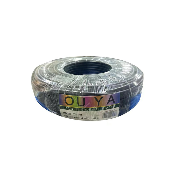 3x2.5MM 3 Core Black PVC Flexible Heavy Duty Cable - 100 Meters