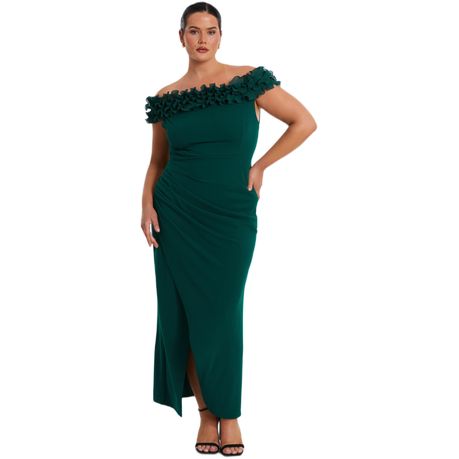 Quiz Women Plus Size Curve Bottle Green Ruffle Bardot Maxi Dress Shop Today. Get it Tomorrow takealot