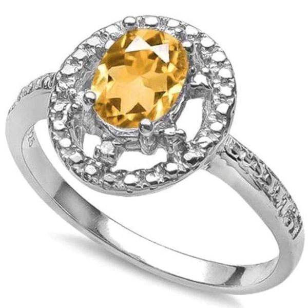 Natural .66CT Gemstone Moon Flower Desing Ring Sterling Silver