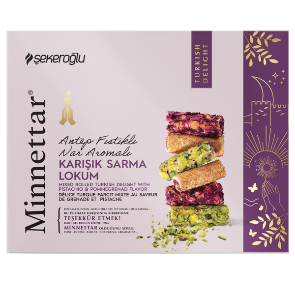 Sekeroglu Turkish Delight Coated Finger Pistachio 300g | Turkish Delight