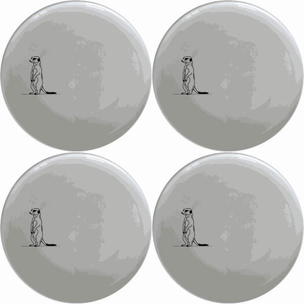 Standing Meerkat Side Plate Set of 4 - Range 4
