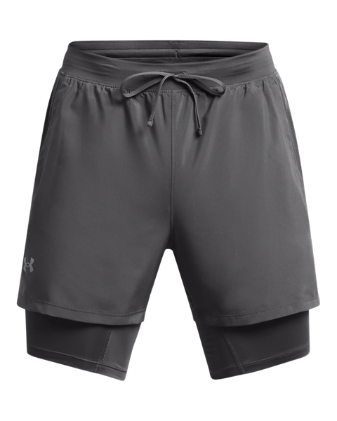 Under Armour Men's Launch 2-in-1 5-Inch Shorts - Castlerock/Reflective