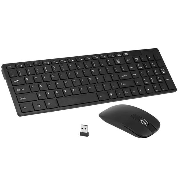 Ultra thin 2.4g Wireless Keyboard Mouse With silicone Keypad film CellFixer