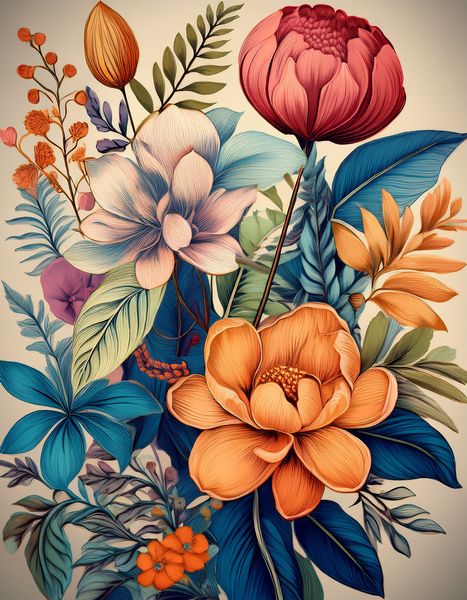 Canvas WallArt Modern Art- Botanical 23828