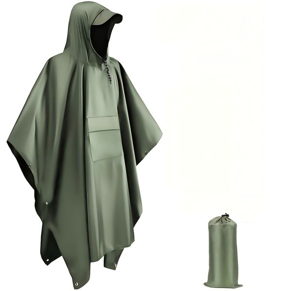 3-in-1 Multifunctional Rain Poncho, Outdoor Camping Raincoat