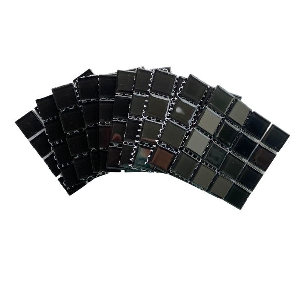 Mosaic Tiles Black Glass 23mm (Craft Size Sheets)