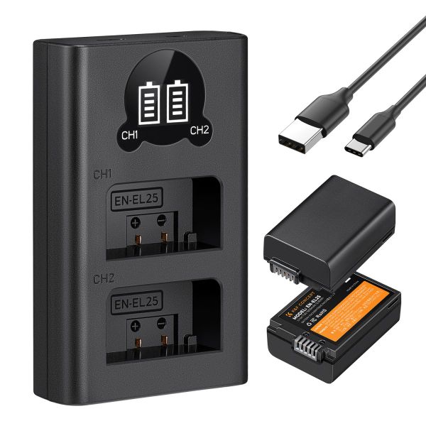 K&amp;F Nikon EN-EL25 Battery Kit - 2 Batteries and Dual Charger | KF28.0031