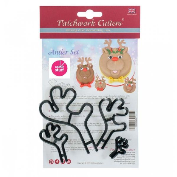 Patchwork Cutters Antler Set Sugarcraft &amp; Cake Decoration Embossing Cutter