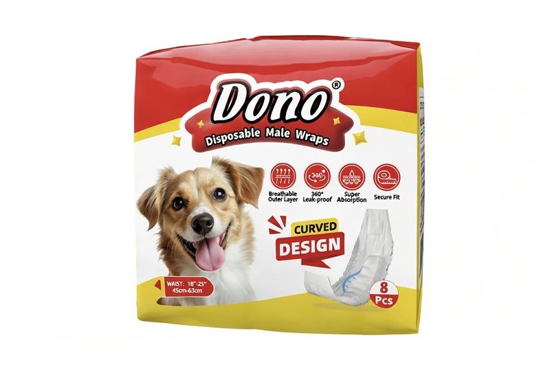 Dono Male Dog Disposable Diaper Wraps Curved Design Super Absorption