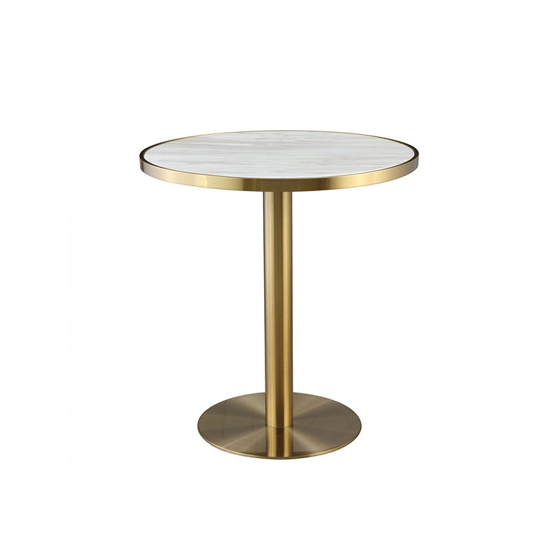 Elegant Gold Round Table with Metal Legs