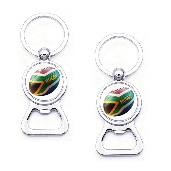 2PK Rugby South Africa 2 in 1 Bottle Opener and Keyring Novelty Gift