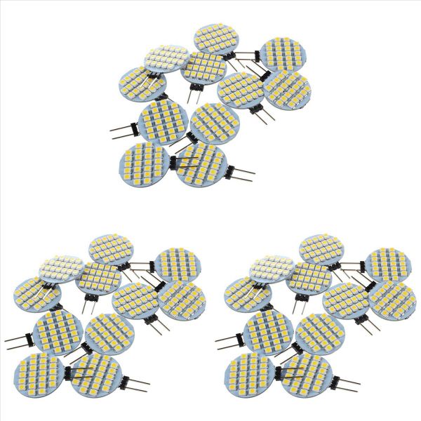 30X G4 SMD 24 LED Cabinet Marine Camper Car Bulb Lamp 12V Warm White Light