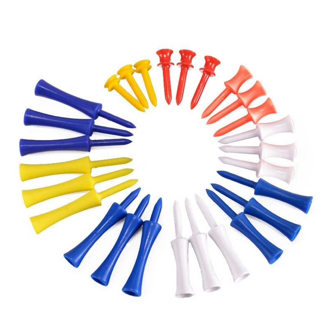 Durable Plastic Golf Tees with Limit Function, 68mm - 60 Piece