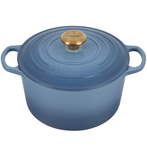 Le Creuset Signature Deep Round Cast Iron Casserole 24cm Chambray