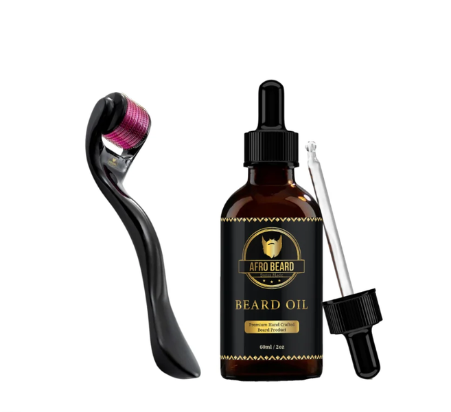 Afro Beard Complete Beard Growth System - Classic Oil + Deluxe Roller