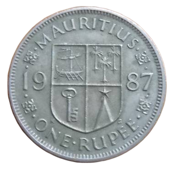 1987 Mauritius 1 Rupee Coin Honourable Sir Seewoosagur Ramgoolam Kt
