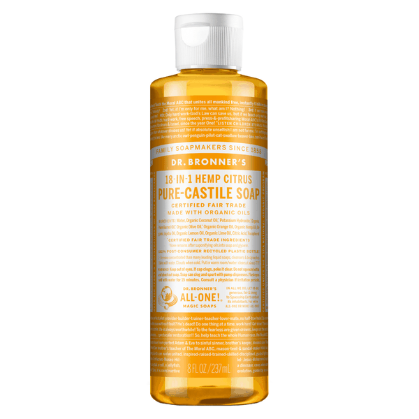 Dr Bronner Citrus -Pure-Castile Liquid Soap 237ml