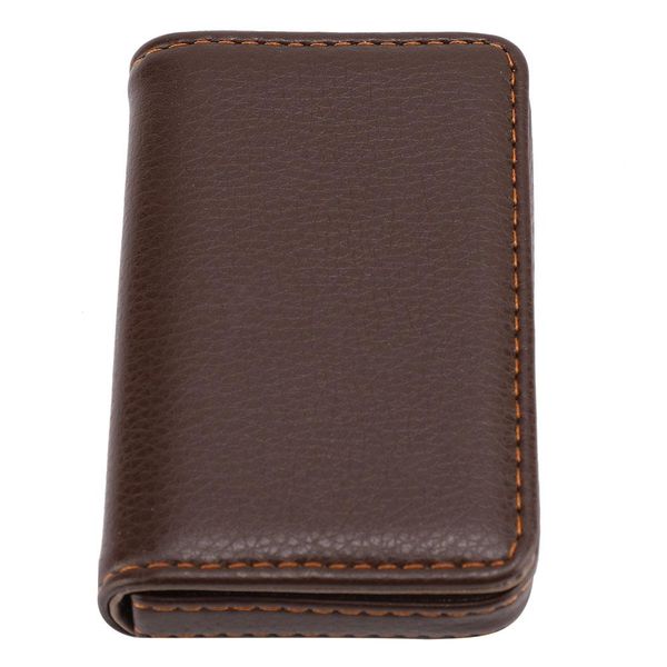 Pu Leather Business Card Holder with Magnetic Closure Stainless Steel
