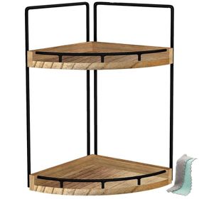 2-Tier Vanity Bathroom Counter Corner Shelf Organiser Kitchen Storage ...