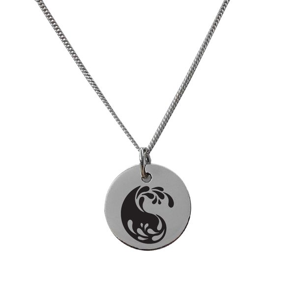 Yin Yang Necklace with 'Balance' Engraved on the Back