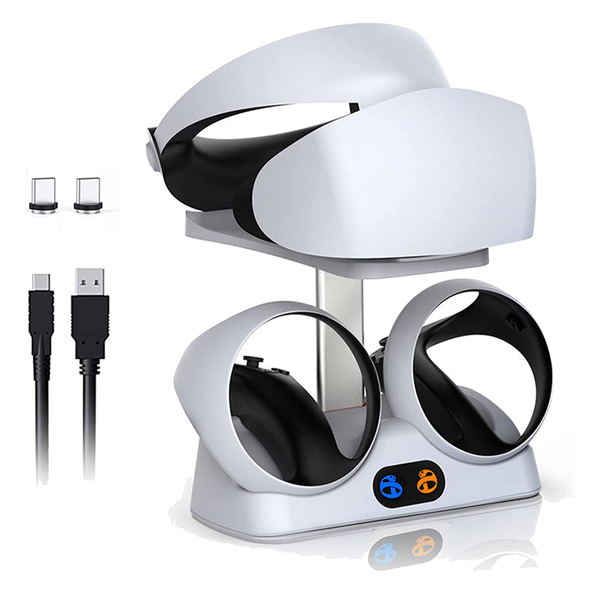 Charging Station for PS VR2 Controllers with Headset Holder
