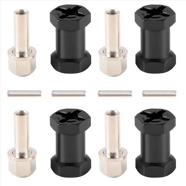 12Mm Hex Wheel Hub Adaptor 20Mm Extension Combiner Coupler Black