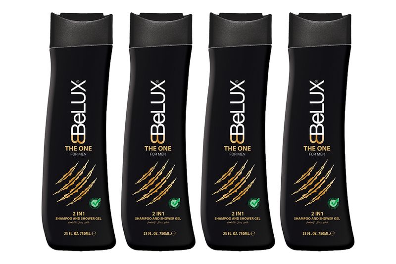 Belux The One For Men 2 in 1 Shampoo &amp; Shower Gel Bundle - (4 x 750ml)