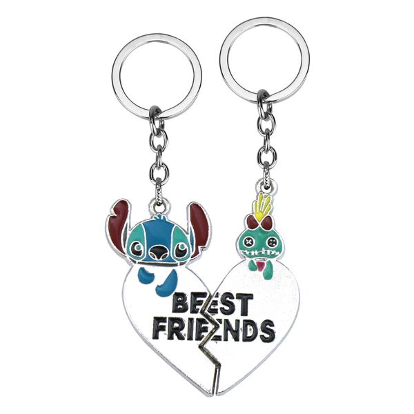 BFF LILO &amp; Stitch Children's Cartoon Heart Key Chain Set, Set of 2