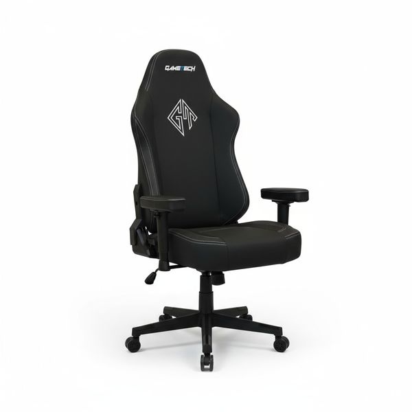 GameTech Genuine Leather Shadow Knight Gaming Chair - Black