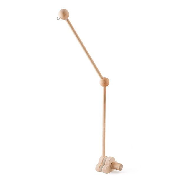 Cot Mobile Arm/Holder - Wooden-White Clouds