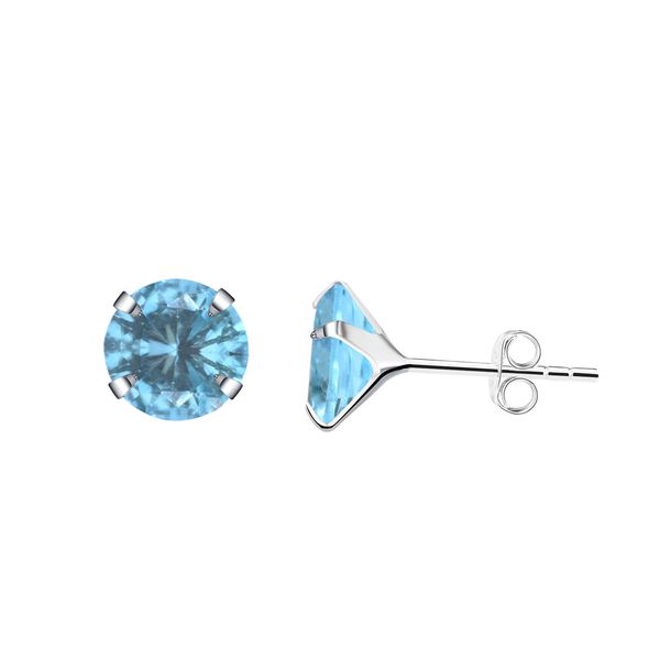 Sterling Silver Stud Gemstone Earrings