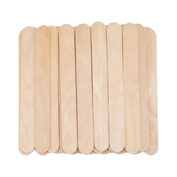 100 Piece - Wooden Waxing Sticks - Natural Wood Tone