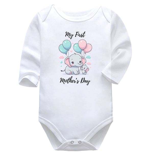 Hip Seat Mom My First Mother's Day Elephant Baby Vest Bodysuit Onesie