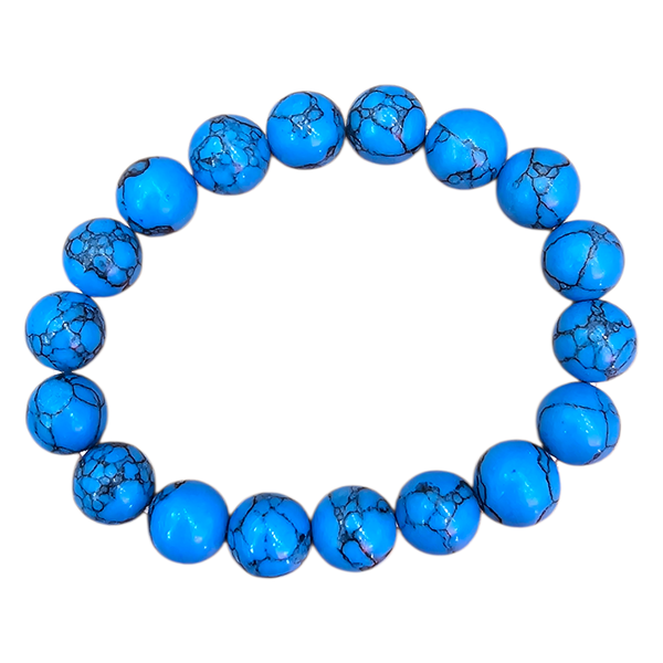 Turquoise Bead Bracelet - 8cm Stretch Stone Bracelet