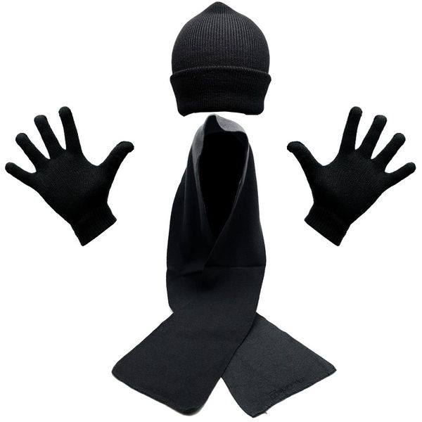 Bufftee Adults Beanie Scarf &amp; Gloves Winter Warm Set