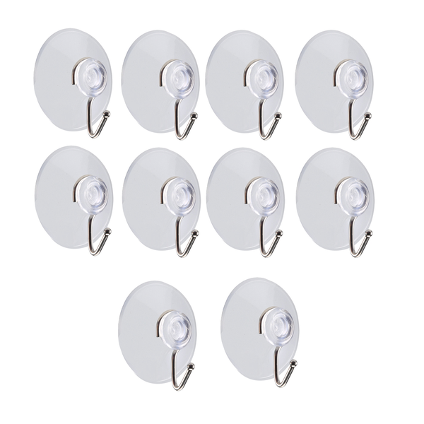 10 Transparent Suction Cup Suction Cup Hook Clothes Jacket Metal Hook