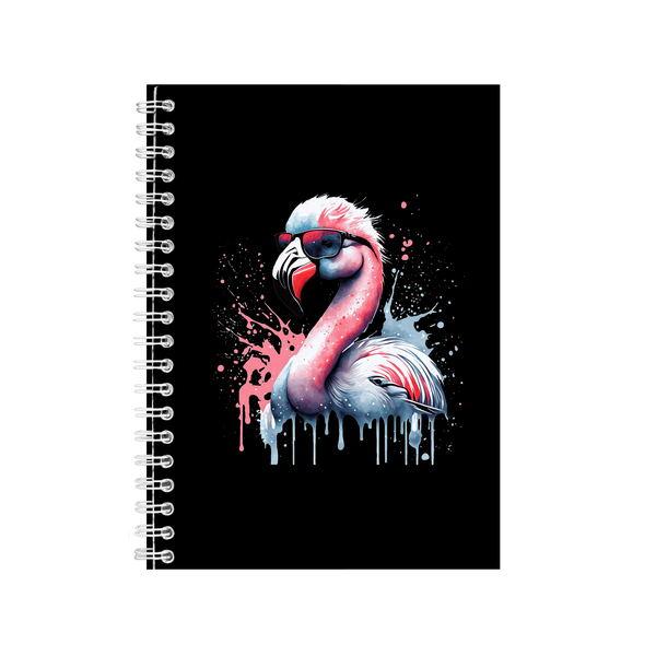 Splatter A5 Notebook Pad Trendy Flamingo Lover Graphic Birthday Present 035