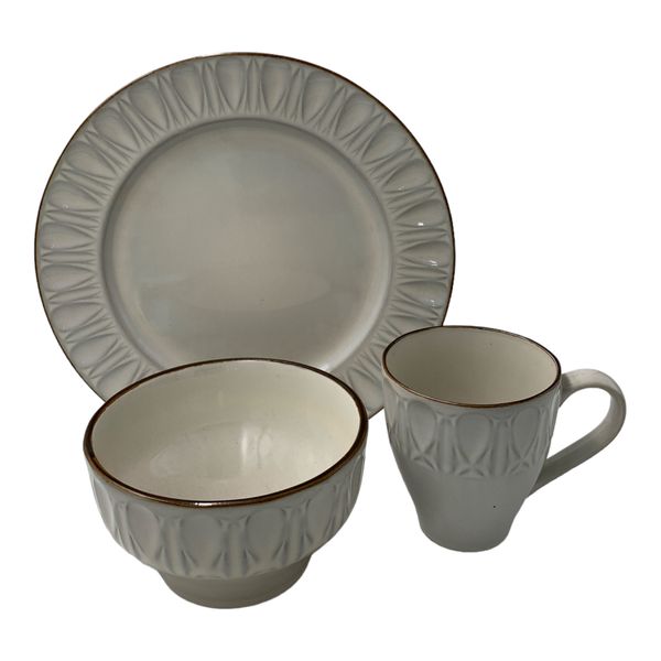 Classy Dinner Set Embossed Reactive 12 Piece