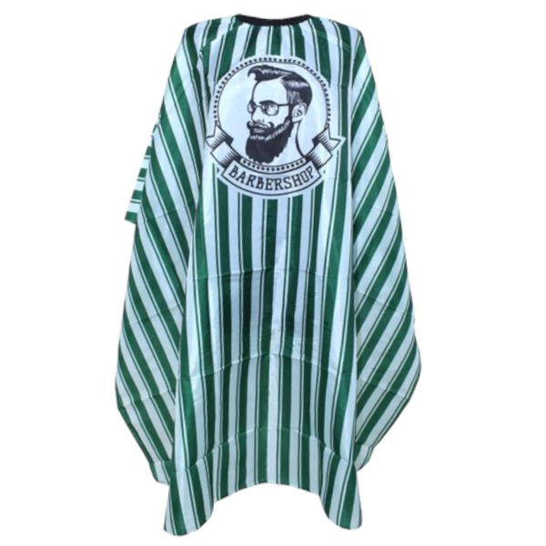 Professional Barber Cape - White &amp; Green