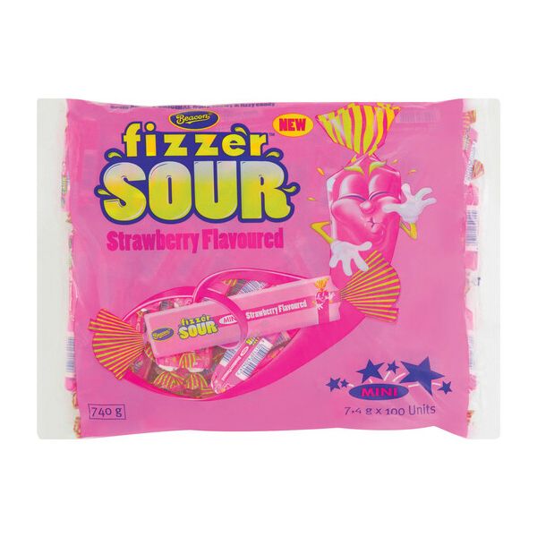 Beacon Mini Fizzers Sour Strawberry – 1 x 100