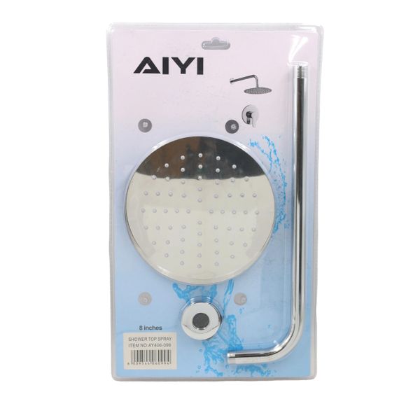 AIYI 8-Inch Round Shower Head Set - Chrome Finish AY406-099