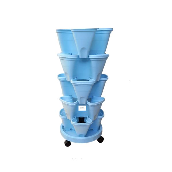 5-Tier Flower Pots Strawberry Herbs Vegetable Garden Stackable Planter Pot