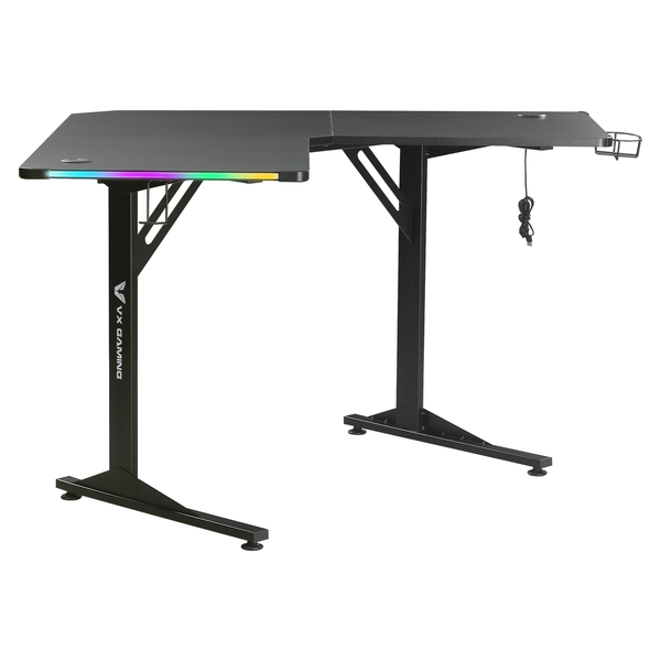 Rampage Gaming Desk with RGB Lights,USB 2.0 Charging Port