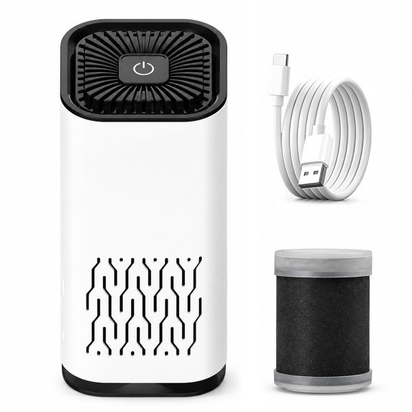 QYNIAL Mini Car HEPA Air Purifier USB C Portable Quiet Desktop Cleaner