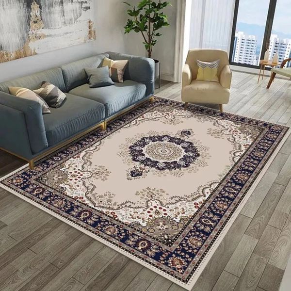 Living Room Modern Carpet - Beige Printed (200cm L x 150cm W)