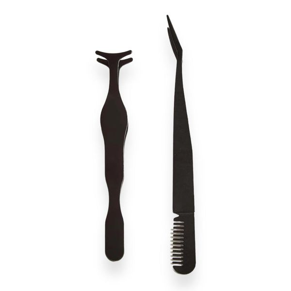 AMA 2pcs Eyelash Professional Tweezers - Black