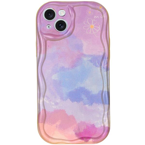 Rainbow Clouds - Phone Case with Bumpy Edge &amp; Cam Pro - Iphone 15 Plus