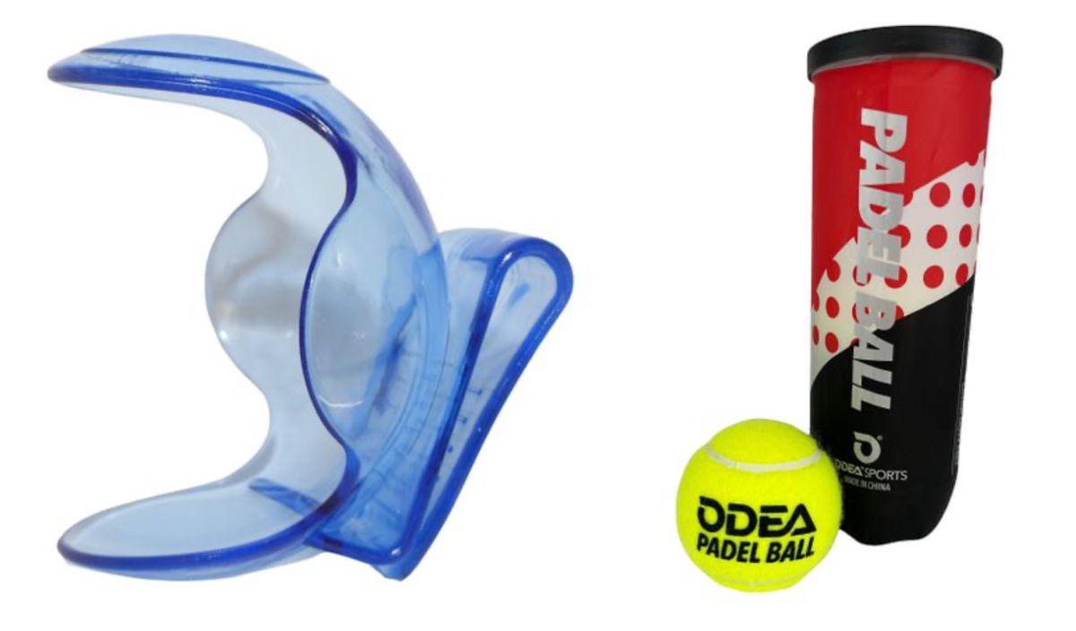 Odea! Three Padel Balls in Tube and Clip on Tennis Padel Ball Holder
