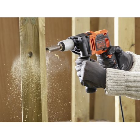 BLACK DECKER 850W 13mm Hammer Drill Keyless Chuck with Kitbox